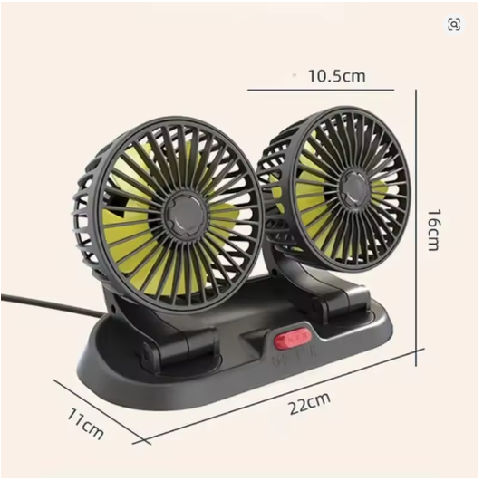 Car Fan 360° Adjustable 3 Head Air Fan